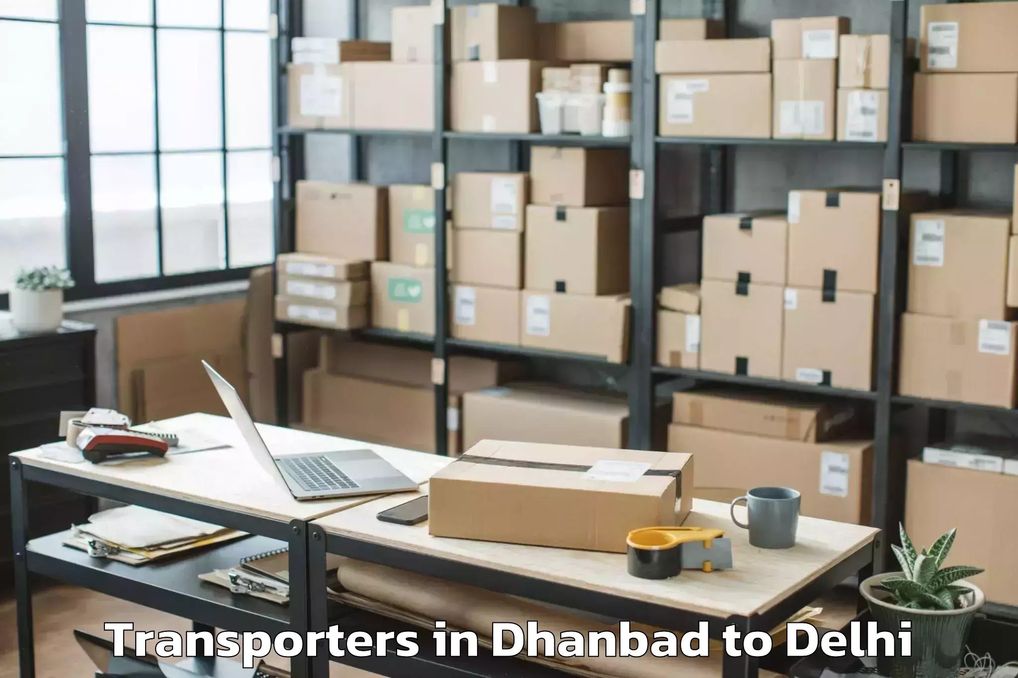 Book Dhanbad to D Mall Pitampura Transporters Online